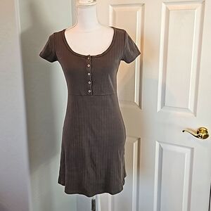 Brandy Melville Gray Zelly eyelet dress